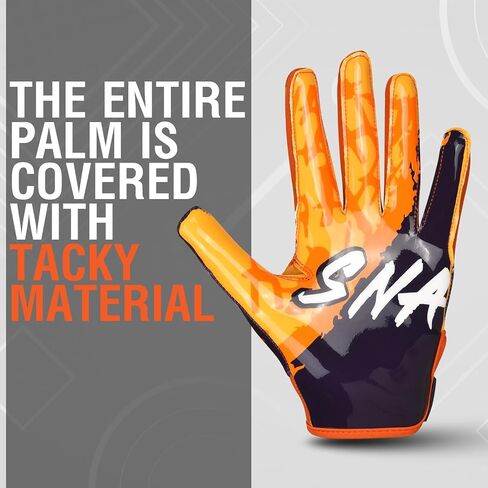 SNATCH Football Gloves, Youth Football Gloves Tacky Receiver Gloves Skin Tight Game Day Football Gloves Youth & Adult Sizes in Saudi Arabia