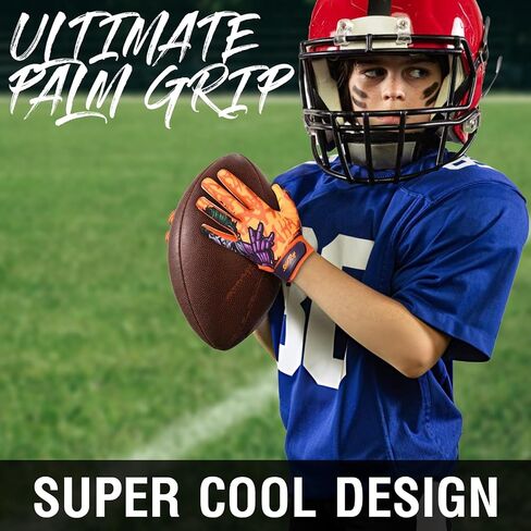 SNATCH Football Gloves, Youth Football Gloves Tacky Receiver Gloves Skin Tight Game Day Football Gloves Youth & Adult Sizes in Saudi Arabia