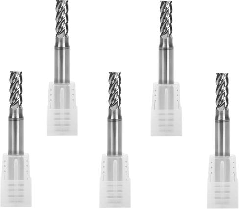 5Pcs Carbide End Mills High Speed Cutter 4 Flute (D 4mm x L 50mm) for Cutting High Hardness 58HRC, CNC Milling Hardened Metals in Kuwait