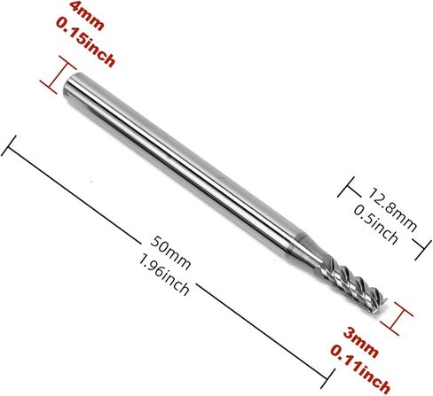 5Pcs Carbide End Mills High Speed Cutter 4 Flute (D 4mm x L 50mm) for Cutting High Hardness 58HRC, CNC Milling Hardened Metals in Kuwait