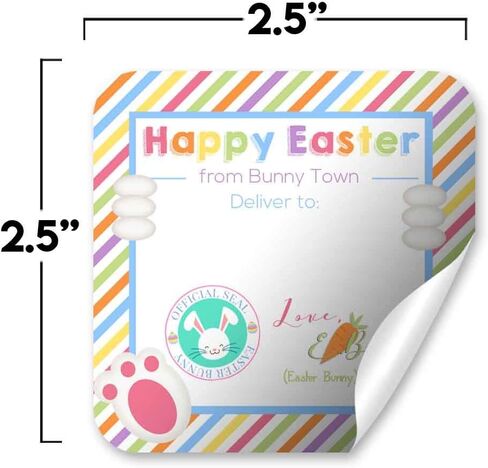 Bunny Bait Easter Themed Gift Tag Sticker Labels for Kids, 40 2" Party Circle Stickers by AmandaCreation, Great for Party Favors, Envelope Seals & Goodie Bags in Saudi Arabia