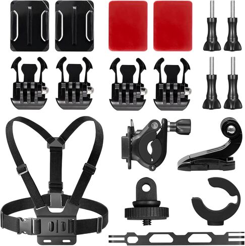 AKASO Adjustable Chest Strap Action Camera Accessories Kit for GoPro Hero 12 11 10 9 EK7000/EK7000 Pro/Brave 4/Brave 4 Pro/Brave 7 LE/Brave 7/Brave 8 Action Cameras and Smartphones in Kuwait