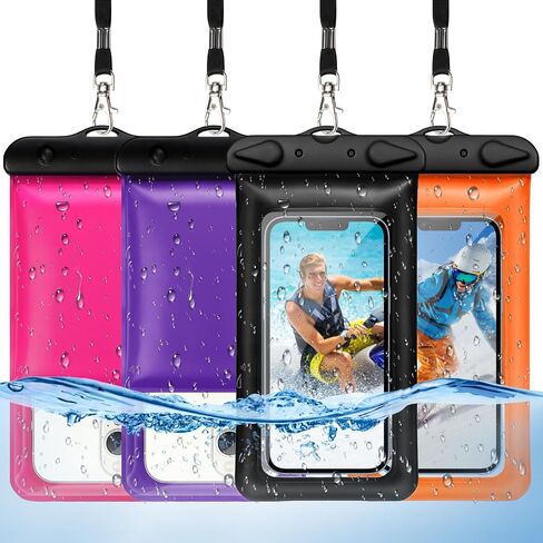 F-color Waterproof Phone Pouch - Floating with Sponge Air Cushion - IPX8 Waterproof Phone Case for iPhone 15 Pro Samsung S23 Up to 7", 12.7oz Buoyancy Waterproof Phone Bag for Swimming Beach, 2 Pack in Saudi Arabia