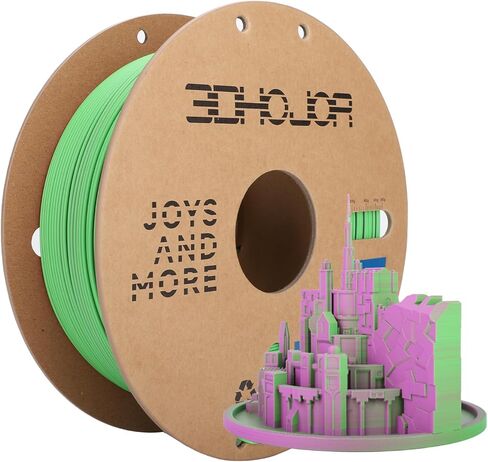 Dual Color Matte PLA 3D Printer Filament Matte pla Filament 1.75mm 2 in 1 Coextrusion 1KG Spool (2.2lbs) Multicolor PLA with Smooth Matte Finish for FDM 3D Printers-Green Purple in Kuwait