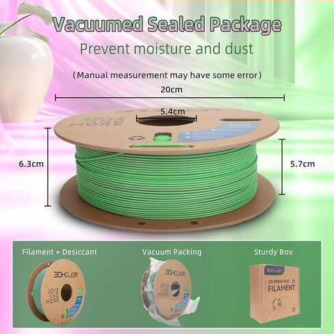 Dual Color Matte PLA 3D Printer Filament Matte pla Filament 1.75mm 2 in 1 Coextrusion 1KG Spool (2.2lbs) Multicolor PLA with Smooth Matte Finish for FDM 3D Printers-Green Purple in Kuwait