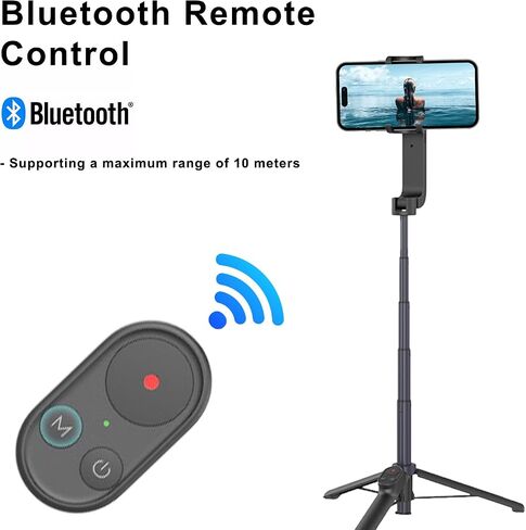 Gimbal Stabilizer for Smartphone,Selfie Stick Tripod with Remote Control Auto Balance 360° Rotation 1-Axis Phone Gimbal for Group Selfies Live Streaming Video Recording in Saudi Arabia