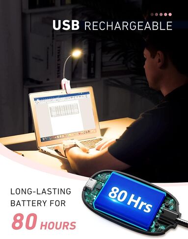 Monotremp Book Lights for Reading at Night in Bed, 80 Hours Runtime Rechargeable Reading Lights for Books in Bed, 3 Brightness Levels × 3 Color Temperatures, 1.3 oz Lightweight in Saudi Arabia