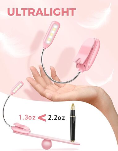 Monotremp Book Lights for Reading at Night in Bed, 80 Hours Runtime Rechargeable Reading Lights for Books in Bed, 3 Brightness Levels × 3 Color Temperatures, 1.3 oz Lightweight in Saudi Arabia