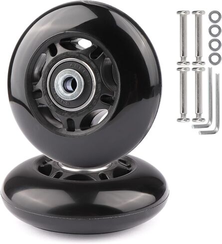 Gladder Luggage Suitcase Replacement Wheels Silent PU Caster Inline Wheels w/ABEC7 608-2RS Bearings 6mm Axles Washer Universal Repair Kit (70x24mm) in Saudi Arabia