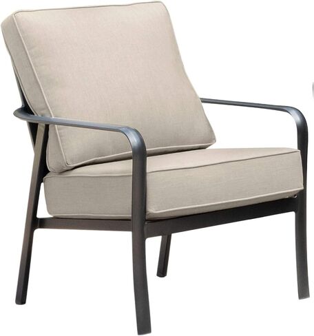 Hanover Aluminum Slatted Dining Chair, 1PC, Gunmetal in Saudi Arabia