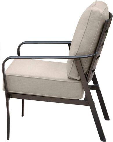 Hanover Aluminum Slatted Dining Chair, 1PC, Gunmetal in Saudi Arabia
