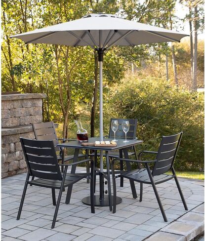 Hanover Aluminum Slatted Dining Chair, 1PC, Gunmetal in Saudi Arabia