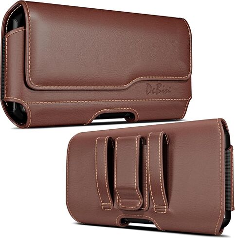 DeBin Holster for iPhone 16, 16 Pro, 15, 15 Pro, 14, 14 Pro, 13 Pro, 12, 12 Pro, 11, Xs, 10, X, XR - Cell Phone Belt Holder Case with Clip Carrying Pouch Cover (Fits Phone with Protective Case) Black in Kuwait