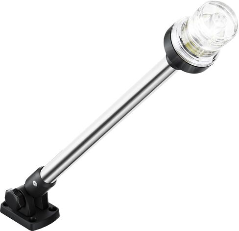 12" Boat Stern Lights LED Anchor Light Waterproof IP67 White Fold Down Marine Navigation Lights for Fishing Boat, Jon Boat and Bass Boat (12-24V) in Saudi Arabia