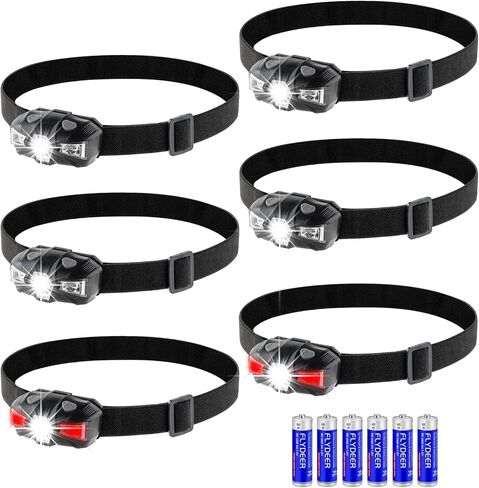 KunHe LED 60 Pack Lightweight Small Headlamp with Red Light for Adults Kids Outdoor Night Survival Camping Running Large-Scale Power Outage Hurricane Emergency (Included AA*60 Batteries) in Saudi Arabia