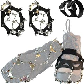 Limm Ice Snow Traction Cleats - Lightweight Crampon Cleats for Walking on Snow & Ice - Anti Slip Grippers Fasten Quickly & Easily Over Footwear - Protable Grips for Shoes and Boots