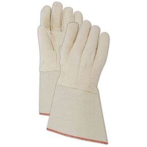MAGID MultiMaster T10DG Canvas Gloves with PE Gauntlet Cuff, Mens Fit (Jumbo), White (12 Pairs)