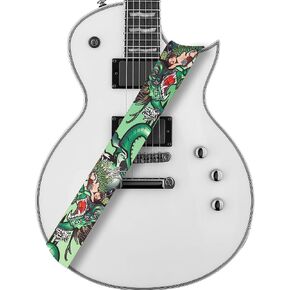 Amumu Reggae Marijuana Leaf Guitar Strap for Acoustic, Electric, and Bass Guitars with Strap Blocks & Headstock Strap Tie - 2" Wide in Kuwait
