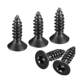 uxcell #8 x 5/8-inch Flat Head Torx/Star Wood Screws, 50 Pcs 304 Stainless Steel, Full Threaded, Black Coated, Self-Tapping Screws Fit T20 Bit for Wood, Plastic and Soft Metal