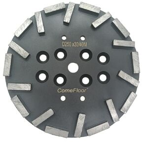 10 Inch Diamond Grinding Plate for Concrete Floor, 20 Segments Disc Compatible for Edco Husqvarna Blastrac MK Grinders, 30/40 Grit Hard Bond