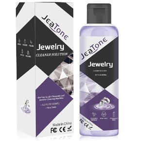 JeaTone Jewelry Cleaner, 250 ml Ultrasonic Cleaner Solution for All Ultrasonic Machines, Jewelry Cleaner Solution for Silver, Ring, Gold, Diamond, Earring - 8.5 Ounces