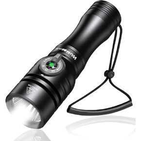 Wurkkos DL02 Scuba Diving Light,3000Lumens Underwater Flashlight with Rotary Magnetic Switch,1627ft Long Range 6500K Submersible Light,Power Indicator,IPX8 Waterproof Flashlight for Deep Sea Cave