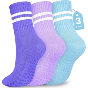 Pilates Socks with Grips for Yoga, Barefoot, Ballet, Barre, Hospital Non Slip Anti Skid Socks for Women and Men