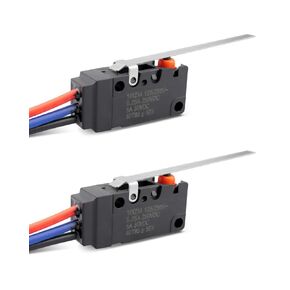 Waterproof Micro Limit Switch with Long Straight Hinge Lever for Indoor and Outdoor Applications, SPDT 3 PIN 10A 125 250V Micorswitch 2 Pcs