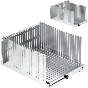 Bread Slicer for Homemade Bread, Stainless steel Bread Loaf Slicer,Bread Slicing Guide,Adjustable Width, Foldable Compact,for Bagels,Cakes,fruits,0.5" slice thickness, bread slicer:5.5"-8.3"