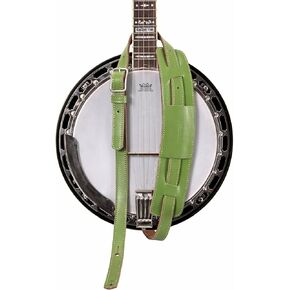 Nefelibata Banjo Strap, 2.6"Wide Double Layer Full Grain Cowhide Leather Guitar Strap Adjustable Replacement With Headstock Rope(Mysterious Black)