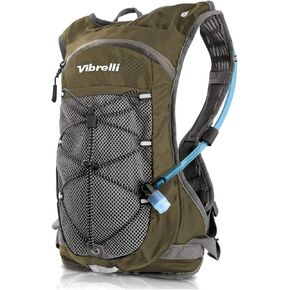 VibrelliVibrelli Hydration Backpack & 2L Hydration Bladder - High Flow Bite Valve - Hydration Pack for Cycling, Running, Hiking