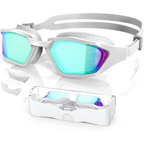 Greatever Sleek Swimming Goggles, UV400 Protection Swim Goggles,HD Wide View Goggles, Anti Fog No Leakage, Enhanced Comfort For Women Men Adults Teenagers