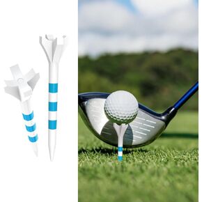 Plastic Golf Tees with Thickened Shaft, 4-Prongs Head Design to Reduce Friction & Side Spin, Pack of 50 (2-3/4")