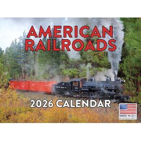 Train Calendar 2025 Larry Grossman Monthly Wall Calender 12 Month | American Made In The USA
