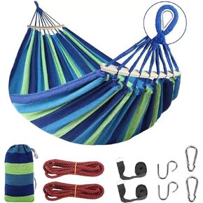 Durable Hammocks 660 Lbs Capacity, Camping Essentials Hiking Gear Accessories Max 2 X Tree Straps & Carabiners & Duckbilled Buckle & Thicker Rope & Portable Carrying Bag Included (red)