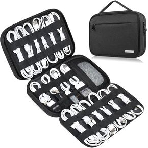Lacdo Electronics Organizer Travel Case, Small Cord Organizer Bag, Tech Organizer as Travel Accessories for Men Women, Cable Essentials for Phone, Cables, USB Flash Drive, SD Card, Power Bank, Gray