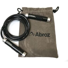 Abroz Weighted Jump Rope for Workout Fitness (1LB), Tangle-Free Ball Bearing Rapid Speed Skipping Rope for Boxing Weight-loss Fitness, Aluminum Handle Adjustable Length 9mm PVC Rope