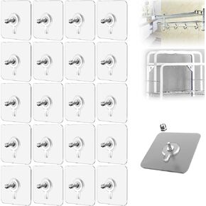 Wall Hooks for Hanging, Drill Free Small Self Adhesive Wall Hooks Screw Walls Hangers Without Nail Stickers Picture Hooks for Mount Wall Shelf, Kitchen, Bathroom,Hook (30 Pcs)