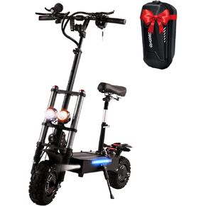 Electric Scooter Adults 50mph, 38.4Ah/28Ah Rechargeable Battery,5600W Dual Motor, 60/48 Miles Range 11IN Off Road Tire Folding E-Scooter with seat, Up to 50° Climbing Limit, 440LBS Max Load