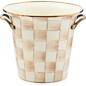MACKENZIE-CHILDS Wine Cooler, Champagne and Wine Bucket, Ice Bucket, Brown-and-White Mocha Check