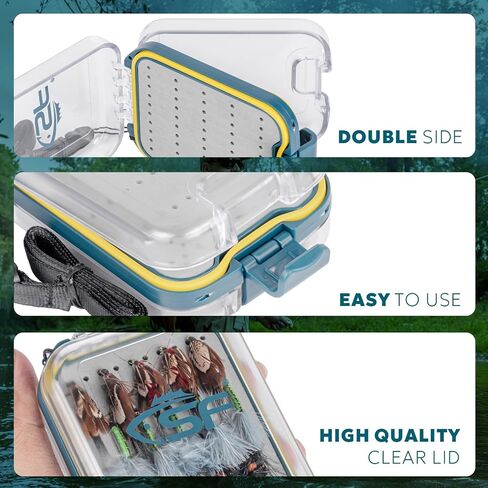 SF Small Waterproof Fly Box Double Sided Floating Fly Fishing Case Storage For Nymph Wet Dry Fly Flies Easy Grip Foam in Saudi Arabia