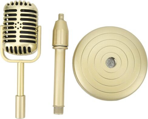 Retro Microphone Props Liftable Realistic Lightweight Fake Vintage Microphone Model Toy Prop with Stand for Shooting Cosplay Costume & Role Play (Silver) in Saudi Arabia