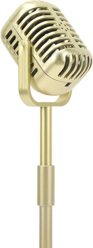 Retro Microphone Props Liftable Realistic Lightweight Fake Vintage Microphone Model Toy Prop with Stand for Shooting Cosplay Costume & Role Play (Silver) in Saudi Arabia