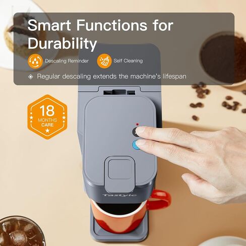 Mini Hot and Iced Coffee Maker Single Serve, for K Cup and Ground, 6 to 14 Oz Brew Sizes, with Recipe Book, for Home, Travel, RV, Office and Dorm, Classic Black (2.0 Version) in Saudi Arabia