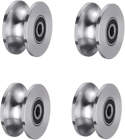 Sliding Gate Rollers Stainless Steel V Groove Wheel Heavy Duty Cable Pulley Block V Shaped Rail Gate Wheels Quiet and Smooth Operation Plate Caster with Bearing for Barn Door Track 2pc in Saudi Arabia
