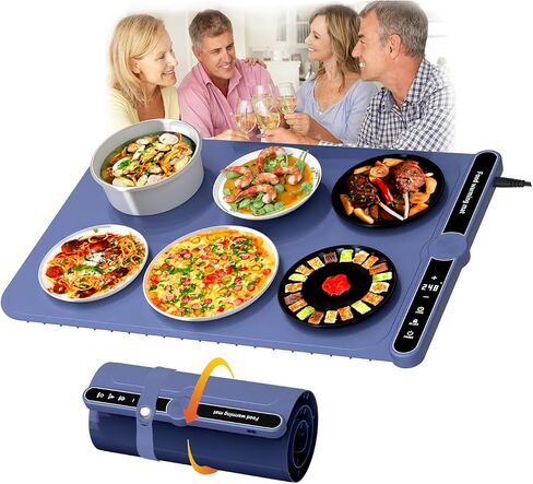 Food Warming Mats for Countertop,Warming Mat for Food Extra Large,Food Warming Mat,Silicone Electric Warming Trays for buffets Party 9 Temperature Levels,Food Warmer mat,Auto Shut-Off Easy Clean in Saudi Arabia