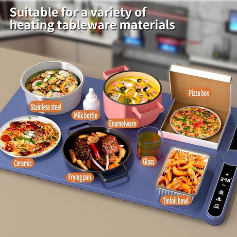 Food Warming Mats for Countertop,Warming Mat for Food Extra Large,Food Warming Mat,Silicone Electric Warming Trays for buffets Party 9 Temperature Levels,Food Warmer mat,Auto Shut-Off Easy Clean in Saudi Arabia