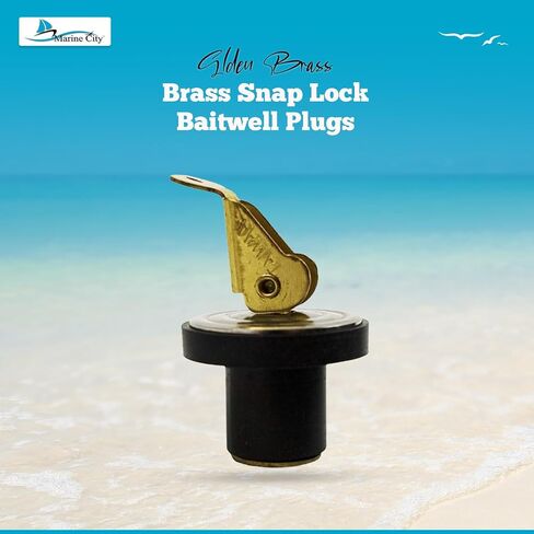 MARINE CITY Brass and Stainless Steel Snap Lock Baitwell Plugs Strong and Sturdy Fine Finish Drain Plug with Innovative Design for Boat Yacht Kayak Marine Rust Proof (3/8 inches) (Pack of 2) in Saudi Arabia