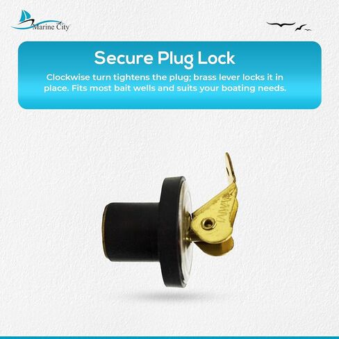 MARINE CITY Brass and Stainless Steel Snap Lock Baitwell Plugs Strong and Sturdy Fine Finish Drain Plug with Innovative Design for Boat Yacht Kayak Marine Rust Proof (3/8 inches) (Pack of 2) in Saudi Arabia
