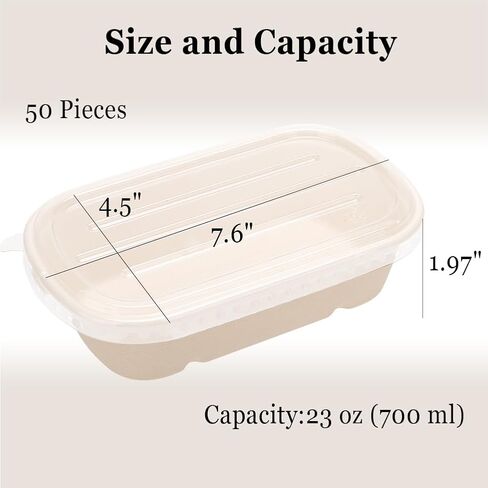 Aksipo 100 Pack Take Out Food Containers with PP Lid, 23 Oz Disposable Paper Bowls Bulk Cardboard Meal Prep Containers Soup Serving Bowls for Salad, Leftovers in Saudi Arabia